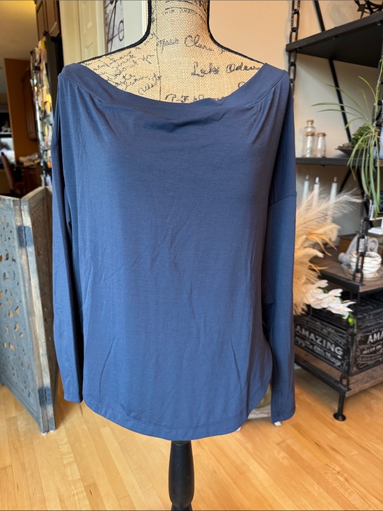 HALARA Tops - HALARA Off-The-Shoulder Long Sleeve Tunic in Mood Indigo